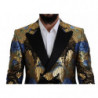 Giacca blazer doppiopetto in lurex oro - IT48 - M