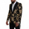 Blazer da giacca ricamato floreale oro nero - IT50 - L