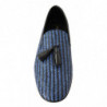 Mocassini con nappe in pelle intrecciata blu - EU44/US11