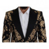 Blazer da giacca ricamato floreale oro nero - IT50 - L