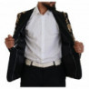 Blazer da giacca ricamato floreale oro nero - IT50 - L