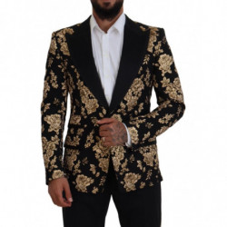 Blazer da giacca ricamato floreale oro nero - IT54 - XL