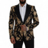Blazer da giacca ricamato floreale oro nero - IT54 - XL