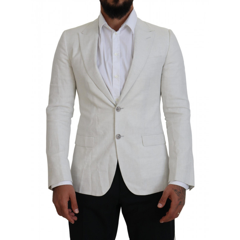 Blazer da giacca slim fit in lino bianco - IT46 - S