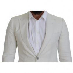 Blazer da giacca slim fit in lino bianco - IT46 - S