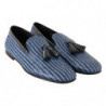 Mocassini con nappe in pelle intrecciata blu - EU44/US11