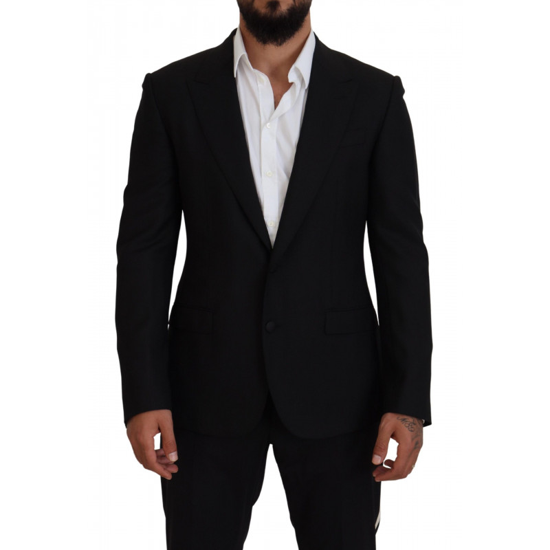 Blazer da giacca slim fit elasticizzato in lana nera - IT50 - L