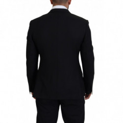 Blazer da giacca slim fit elasticizzato in lana nera - IT50 - L