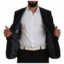 Blazer da giacca slim fit elasticizzato in lana nera - IT50 - L
