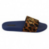 Pantofole diapositive gomma logo leopardato blu marrone - EU44/US11