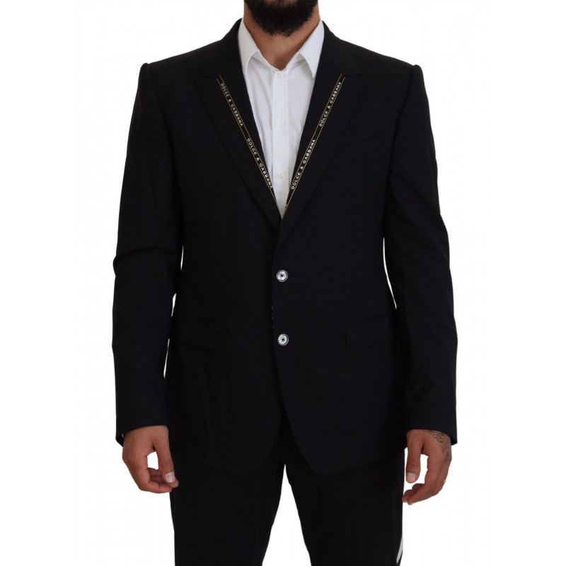 Blazer da giacca slim fit elasticizzato in lana nera - IT52 - L