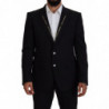 Blazer da giacca slim fit elasticizzato in lana nera - IT52 - L