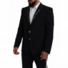 Blazer da giacca slim fit elasticizzato in lana nera - IT52 - L