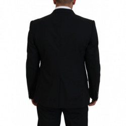 Blazer da giacca slim fit elasticizzato in lana nera - IT52 - L