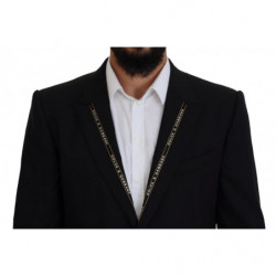 Blazer da giacca slim fit elasticizzato in lana nera - IT52 - L