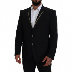 Blazer da giacca slim fit elasticizzato in lana nera - IT52 - L