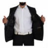 Blazer da giacca slim fit elasticizzato in lana nera - IT52 - L