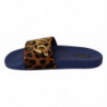 Pantofole diapositive gomma logo leopardato blu marrone - EU44/US11