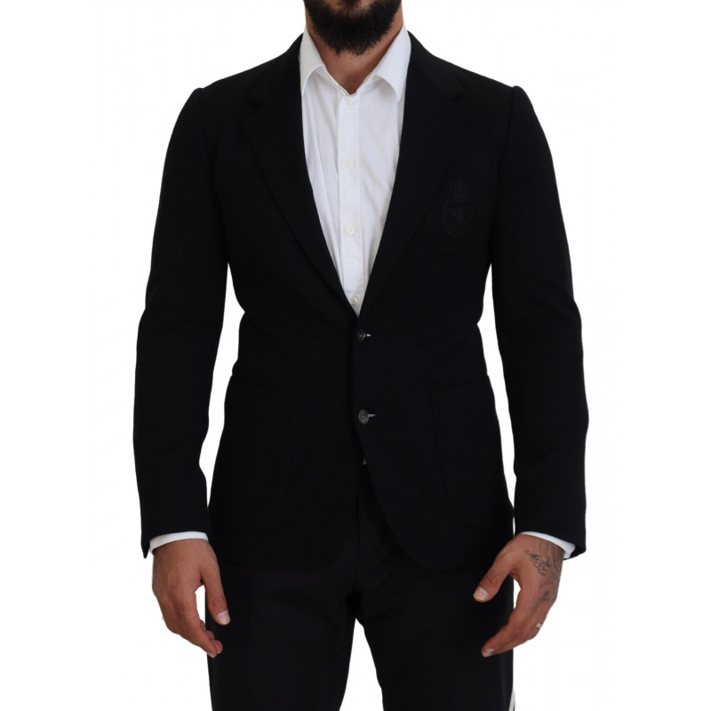 Blazer da giacca slim fit con corona di lana nera - IT46 - S
