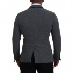Blazer da giacca slim fit con rose di lana grigia - IT46 - S