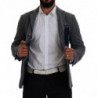 Blazer da giacca slim fit con rose di lana grigia - IT46 - S