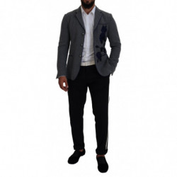 Blazer da giacca slim fit con rose di lana grigia - IT46 - S