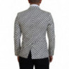 Blazer da giacca slim fit a righe bianche nere - IT44 - XS