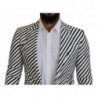 Blazer da giacca slim fit a righe bianche nere - IT44 - XS