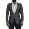 Blazer da giacca slim fit in lana e seta grigia - IT46 - S