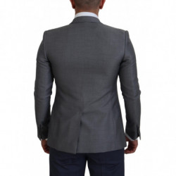 Blazer da giacca slim fit in lana e seta grigia - IT46 - S