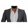 Blazer da giacca slim fit in lana e seta grigia - IT46 - S