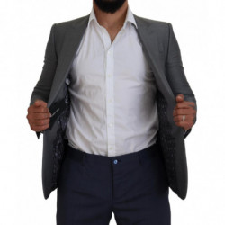 Blazer da giacca slim fit in lana e seta grigia - IT46 - S