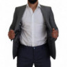 Blazer da giacca slim fit in lana e seta grigia - IT46 - S