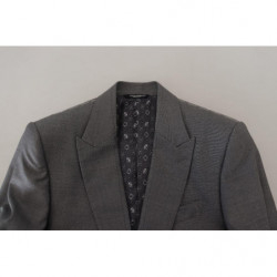Blazer da giacca slim fit in lana e seta grigia - IT46 - S