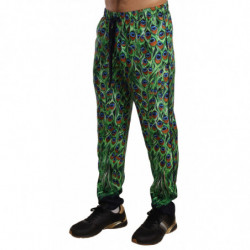 Pantaloni skinny con stampa pavone verde - IT48 - M