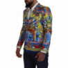 Blazer slim fit in seta con stampa drago multicolor - IT48 - M