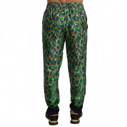 Pantaloni skinny con stampa pavone verde - IT48 - M