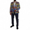 Blazer slim fit in seta con stampa drago multicolor - IT48 - M