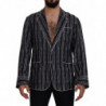 Giacca camicia pigiama in seta a righe blu - IT5 - M