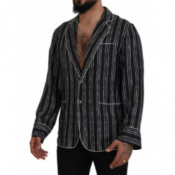 Giacca camicia pigiama in seta a righe blu - IT5 - M