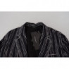 Giacca camicia pigiama in seta a righe blu - IT5 - M