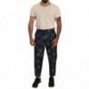 Pantaloni affusolati stampa blu pavone Pantaloni seta - IT48 - M