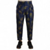 Pantaloni affusolati stampa blu pavone Pantaloni seta - IT48 - M