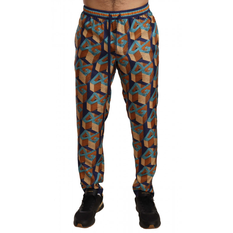 Pantaloni Joggers in Seta con Fantasia Multicolor - IT46 - S