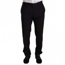 Pantaloni pantaloni da smoking formali in lana nera - IT56 - XXL