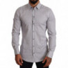 Camicia elegante formale a righe blu bianche ORO - IT40 - M