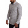 Camicia elegante formale a righe blu bianche ORO - IT40 - M