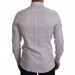 Camicia elegante formale a righe blu bianche ORO - IT40 - M