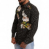 Camicia in cotone broccato floreale nero - IT39 - S