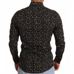 Camicia in cotone broccato floreale nero - IT39 - S